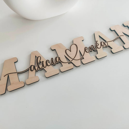 Cadeau fêtes de mères avec prénoms gravés Galesia