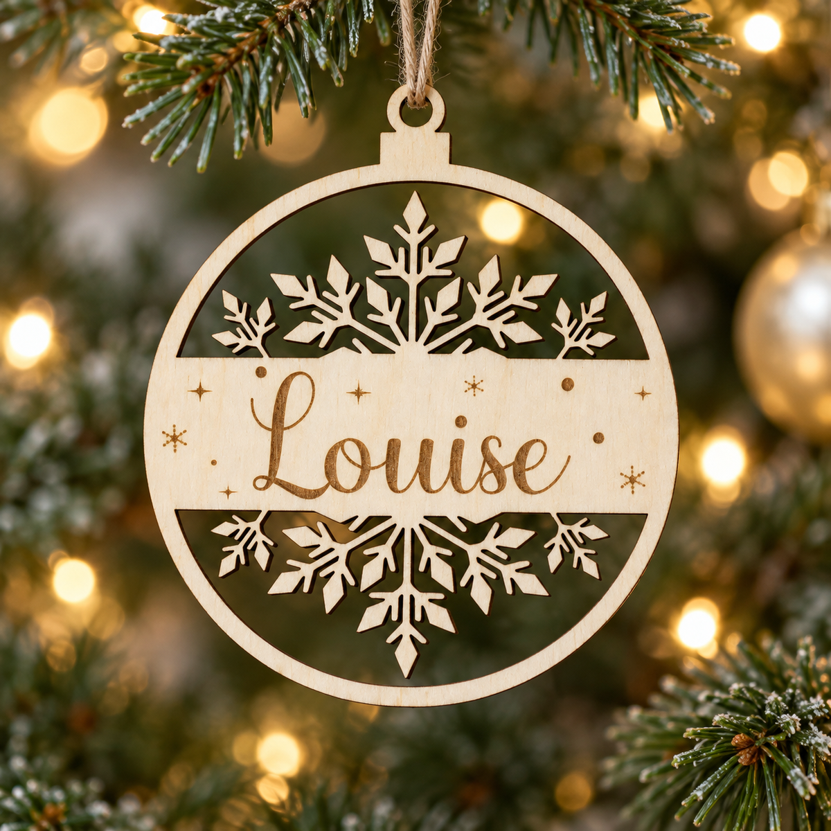 Boule de Noël personnalisée bois et plexiglass