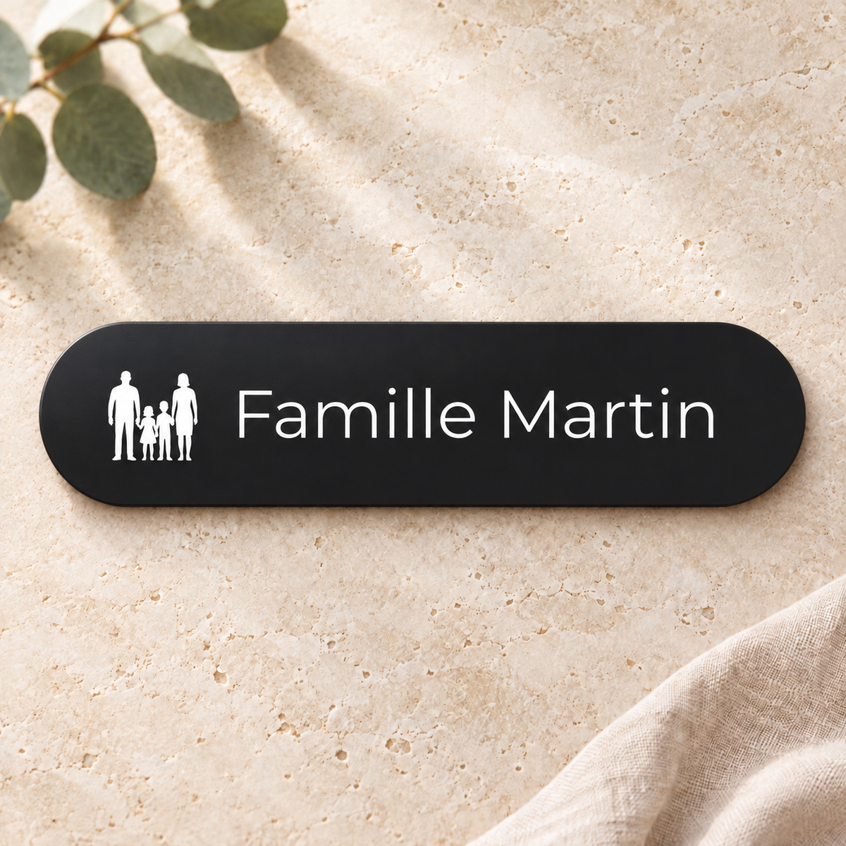 Plaque boîte aux lettres famille silhouettes personnalisée