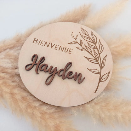 Carte naissance plusieurs couleurs | Carte bienvenue bébé | Décoration chambre enfant | Cadeau naissance | Souvenir naissance personnalisé Galesia