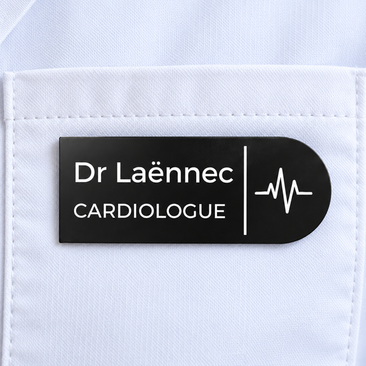 Badge prénom cardiologue personnalisé