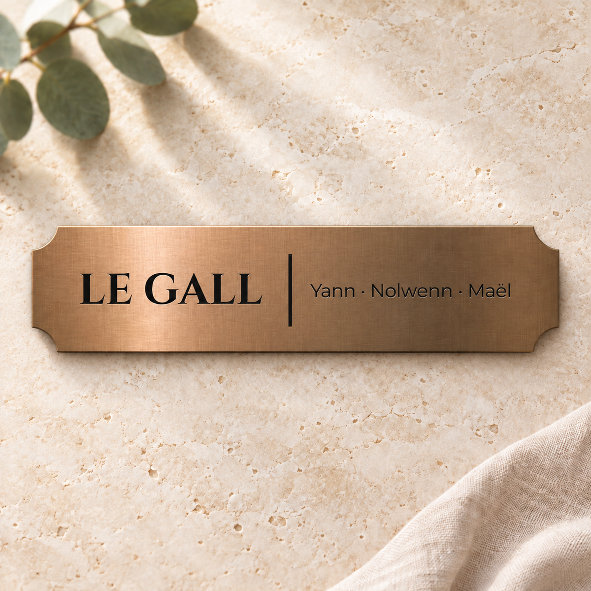 Plaque boîte aux lettres moderne avec prénoms
