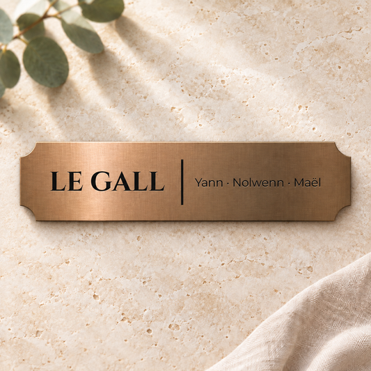 Plaque boîte aux lettres moderne avec prénoms