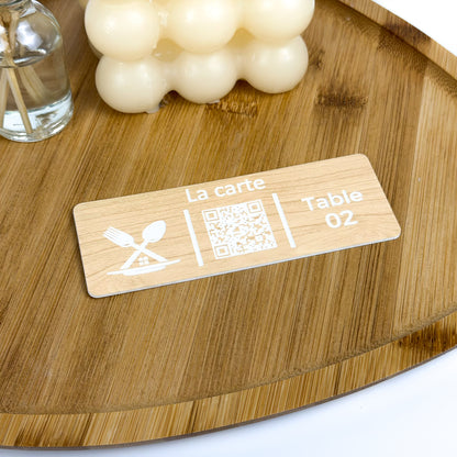 Plaque QR Code Menu Numéro de Table Personnalisé pour Restaurant, Café, Bar, Hôtel, Mariage