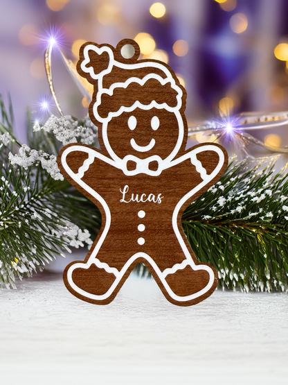Décoration de sapin personnalisée Le bonhomme en pain d’épice