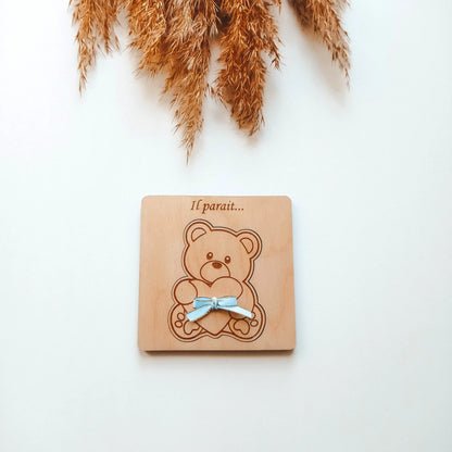 Puzzle une pièce annonce grossesse, parrain, marraine Galesia