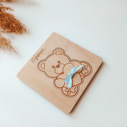 Puzzle une pièce annonce grossesse, parrain, marraine Galesia